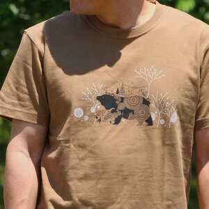 【かめいち堂 Tシャツ 】　ツキノワグマ Lサイズ 綿100%