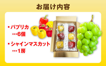 【2026年発送】シャインマスカットとパプリカ 五島市/HPIファーム ブドウ ぶどう 野菜 果物[PCP015]