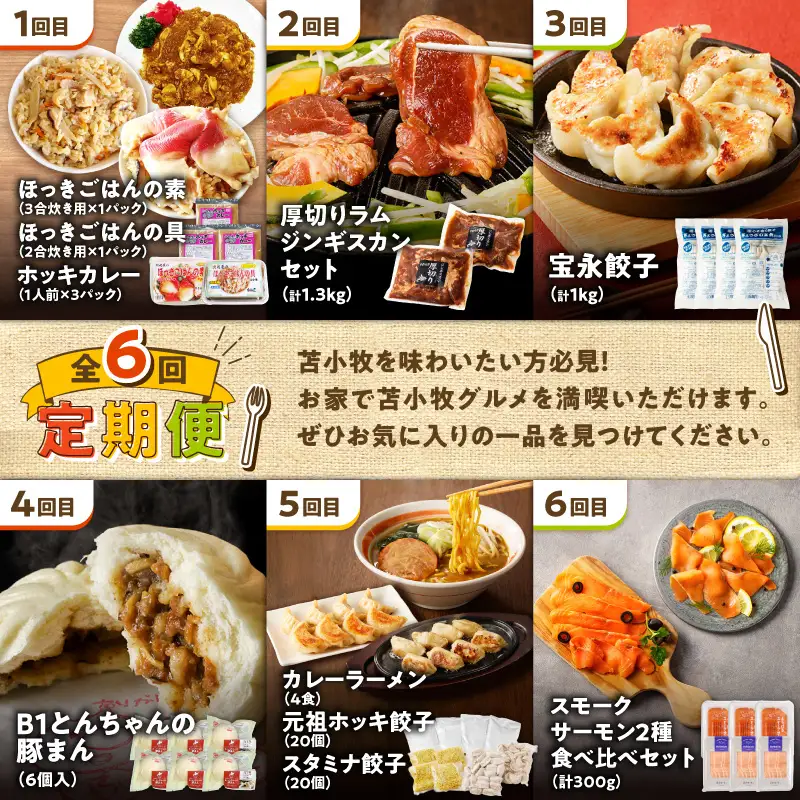 【 全6回 】苫小牧 グルメ 満喫 定期便 T000-T03 惣菜 総菜 加工食品