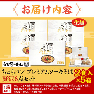 【ふるさと納税】 沖縄そば ちゅらコレ プレミアムソーキそば贅沢6点セット2食入り5箱 | 沖縄そば 人気
