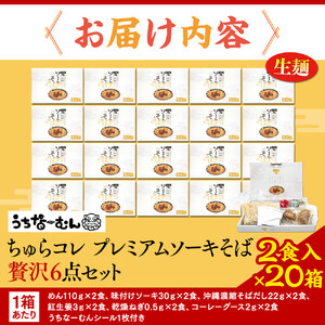 【ふるさと納税】沖縄そば ちゅらコレ プレミアムソーキそば贅沢6点セット2食入り20箱 | 沖縄そば 人気
