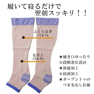 【フリーフィットシリーズ】ゆったりおやすみ着圧ハイソックス 7L-8Lサイズ ピンク ハイソックス 日用品 美容  生活用品 健康用品 健康グッズ スポーツ 旅行 トラベル 保湿加工 抗菌加工