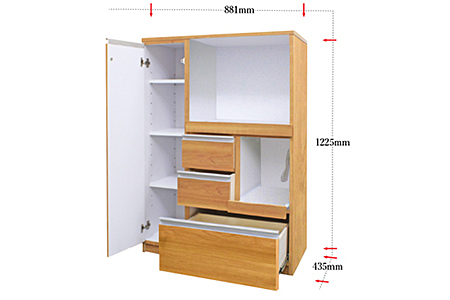 90レンジ台 クオーネ（NA）【諸富家具】：C139-004