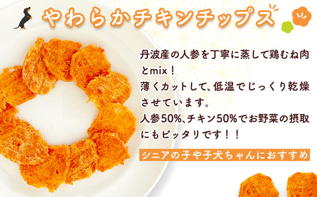 ＜小分け＞犬用おやつ 人参チキン (15g×7袋・計105g) ふるさと納税 福知山市 国産 京都府産 無添加 鶏肉 むね肉 人参 にんじん ドッグフード ペットフード 愛犬 手作り 福知山 丹波 【fc-BK046】【三栄ブロイラー販売株式会社 福知山工場】