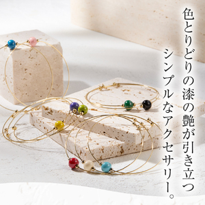 輪島でうまれた うるしのブレスレット　あかね（赤） wa110-025