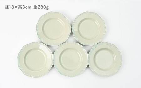 【波佐見焼】 Pasty（パスティー）　プレートS　パステルグリーン 5枚セット 取皿【福田陶器店】[PA405]
