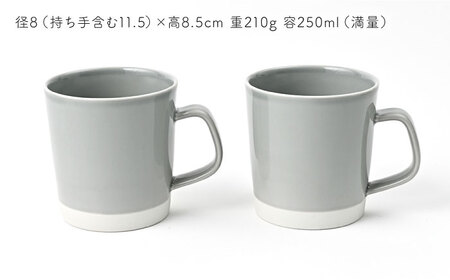 【波佐見焼】 Pasty（パスティー）　マグカップ　パステルグレー　ペア　2個セット【福田陶器店】[PA410]