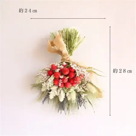 信州八ヶ岳の麓から贈る 千日紅のドライフラワースワッグM(レッド)【1659601】