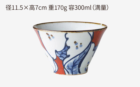 【陶器市特集】【波佐見焼】568碗 赤絵ザクロ・桃絵 ペアセット【西海陶器】[OA434]