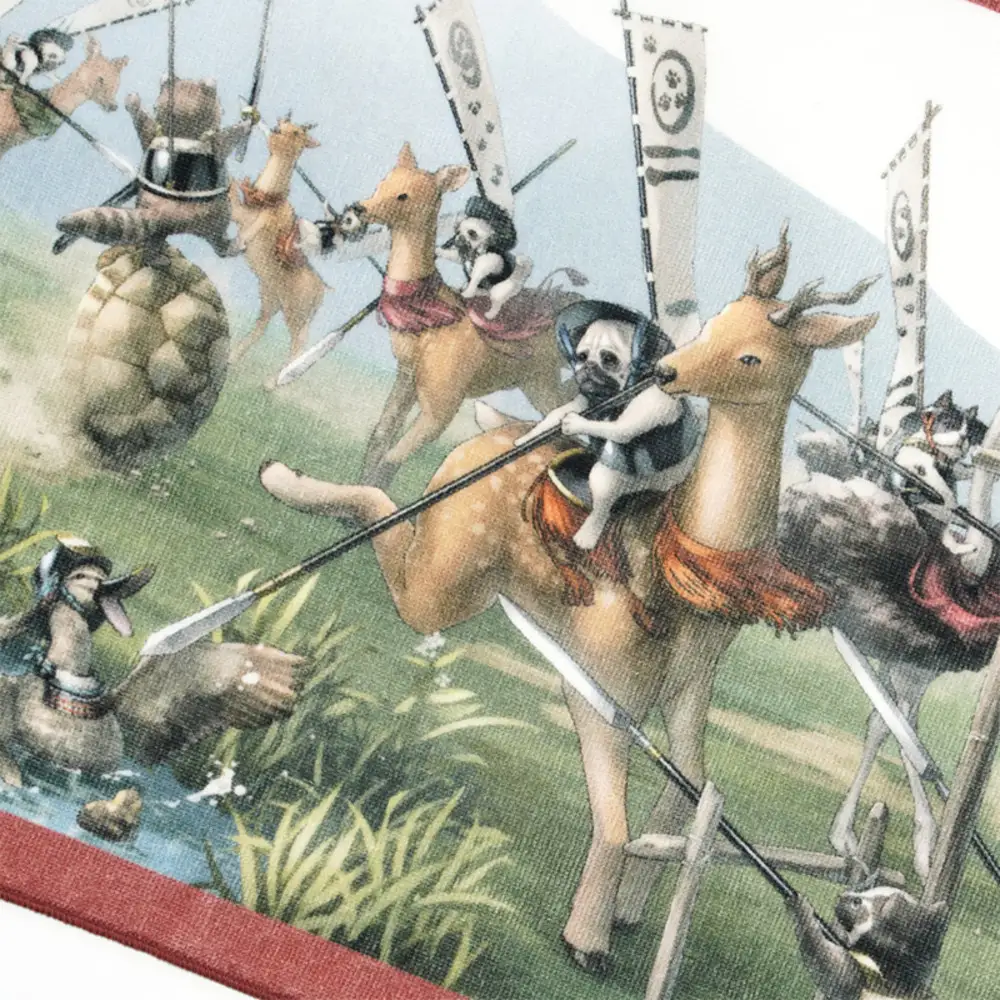 オリジナル【動物合戦絵巻フェイスタオル】第六紙／名古屋刀剣博物館