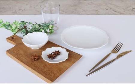 有田焼 白マット 桔梗渕 3点 セット【深海三龍堂】食器 器 うつわ 和食器 小鉢 お皿 小皿 銘々皿 取り皿 菓子皿 豆皿 おもてなし 高級感 陶磁器 30000円 3万円 A30-832
