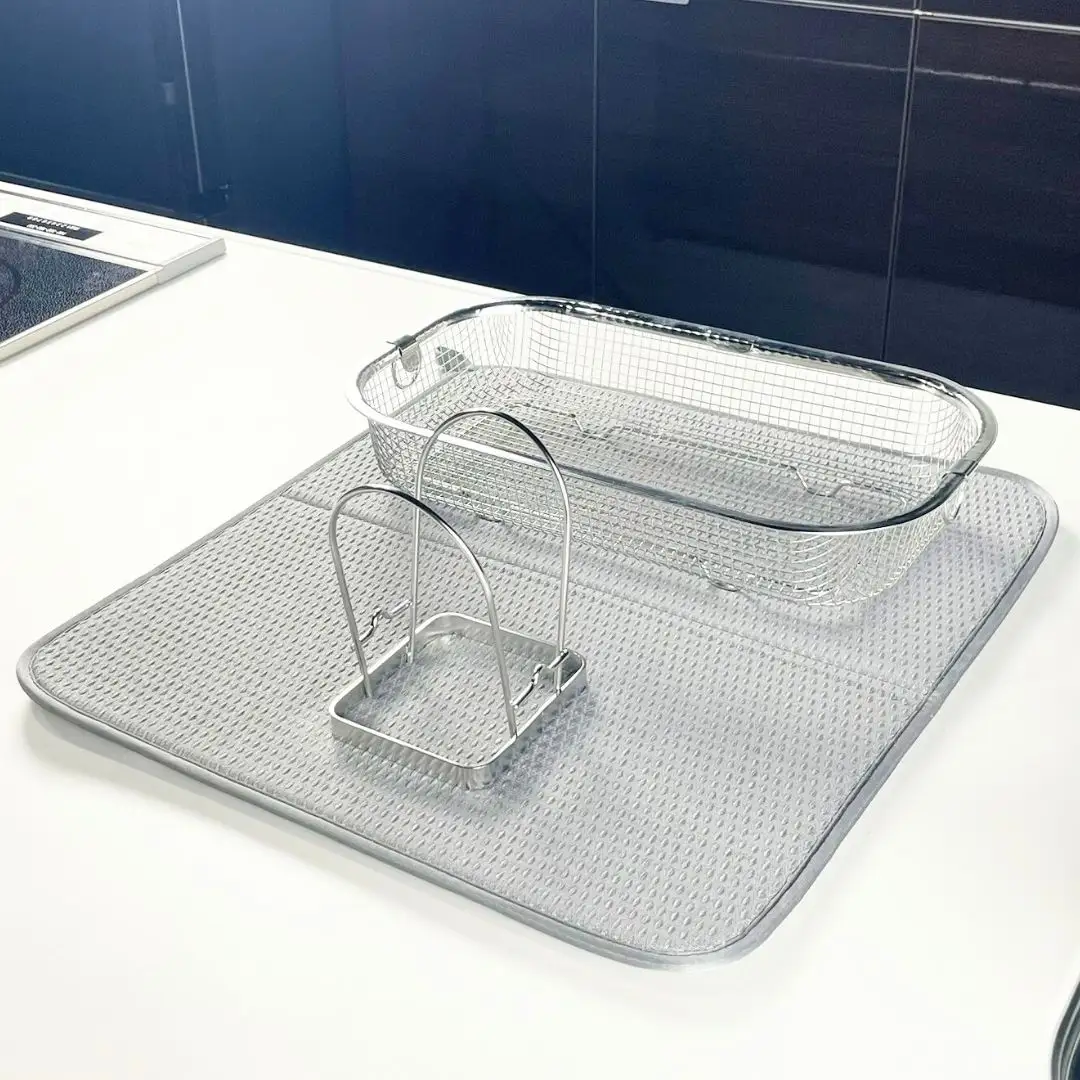 すっきり暮らすセット（浅型+マット+包丁スタンド）水切りかご ステンレス 食洗機対応 燕三条製 [ビーワーススタイル] 【019S123】