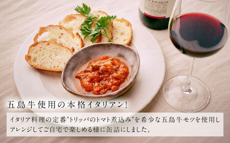 五島牛モツのトマト煮込み 4個セット 90g×4缶 五島市/ALBERO イタリア料理 五島牛 モツ煮 トマト 惣菜[PGG003]