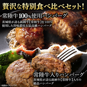 【茨城県共通返礼品】常陸牛100％ vs 常陸牛入りハンバーグの食べ比べセット （計10個入り）【黒毛和牛 牛肉 銘柄牛 真空 小分け 個包装 冷凍 茨城県 阿見町】(81-47)