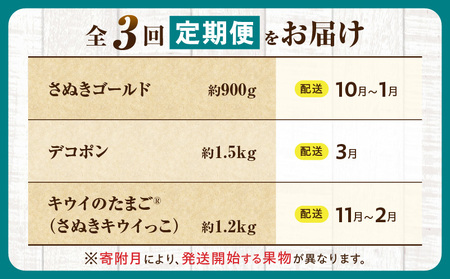 とれたて果物 3回定期便G |果物 フルーツ 果物定期便 フルーツ定期便 定期便 キウイ デコポン 濃厚 旬の果物 定期 人気 おすすめ 贈答 贈り物 青果物 糖度 香川県 |_mk165-t071
