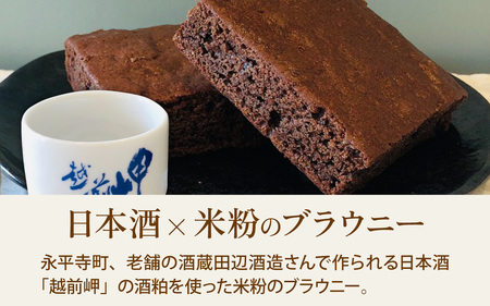 越前岬ブラウニー　[A-071001] チョコレート チョコ 洋菓子 濃厚 ブラウニー 米粉 酒蔵田辺酒造 酒粕 バレンタインデー ホワイトデー 福井県 永平寺 ギフト プレゼント 箱