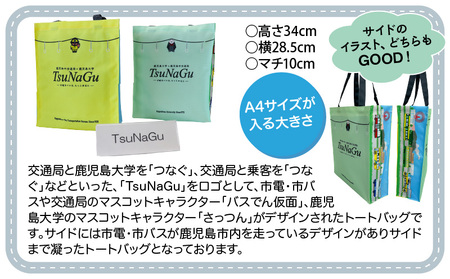 『 鹿児島市交通局 』×『 鹿児島大学 』コラボ トートバッグ ～ 運賃箱 ・ 運賃表 ・ TsuNaGu3種セット ～ K074-002