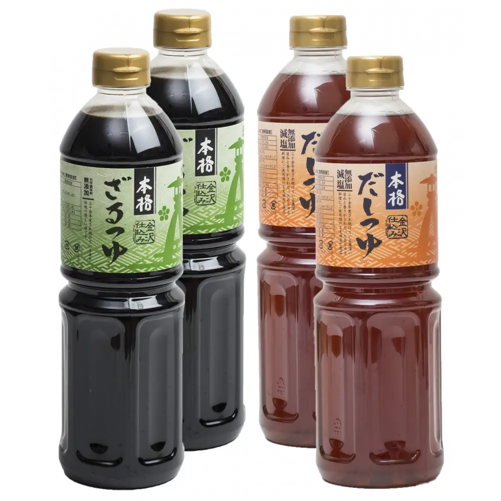 本格だしつゆ+本格ざるつゆ 1L各2本食べ比べセット