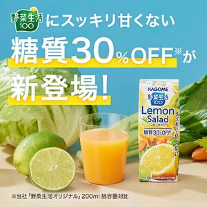 【定期便10ヶ月連続お届け】カゴメ 野菜生活100 レモンサラダ 200ml 48本 野菜ジュース 果実ミックスジュース 紙パック