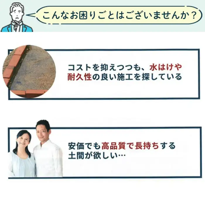 雑草・水たまり対策コンクリート施工「オコシコン」20平方メートル【勝野建設株式会社】