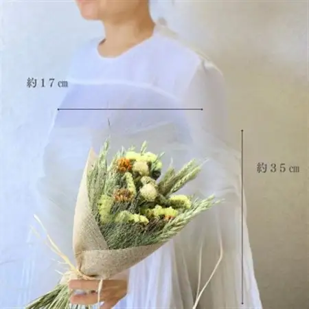 信州八ヶ岳の麓から贈るドライフラワースワッグS(イエロー)【1659308】