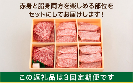 【3回定期便】長崎和牛 3種焼肉セット 600g[OCA054]