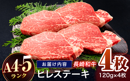 長崎和牛 ヒレステーキ 120g×4枚[OCA065]