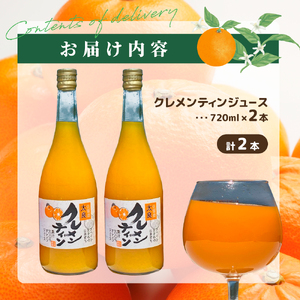 山本農園のクレメンティンジュース2本セット 太良みかん ヨーロッパ生まれ スペイン原産 クレメンティン ジュース 720ml 2本 みかんジュース 蜜柑ジュース 温州 ミカン フルーツ くだもの 果物 ミネラル豊富 太良町 国産 贈答用 NC28