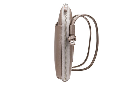 豊岡鞄 TUTUMU Pocket Leather （S4400）トープ / 木和田正昭商店 縦型 ショルダー バッグ 斜めがけ 牛皮革 レディース 大人 おしゃれ シンプル デザイン 無地 モバイルショルダー ポシェット  かばん カバン バッグ