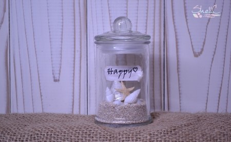シェルランプ　【Happy】 雑貨 日用品 インテリア 貝殻のランプ 灯り 手づくり  黄緑