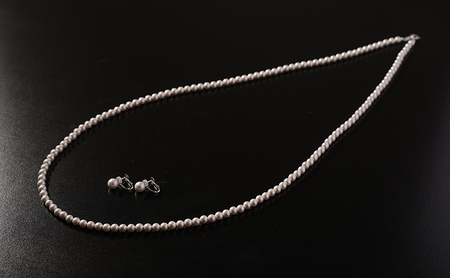 島珠 ロング ネックレス 6mm ＆ イヤリング 7mm セット 真珠 パール ホワイト 貝パール ホワイトパール パールネックレス パールイヤリング アクセサリー ジュエリー 装飾品 日本製 冠婚葬祭 フォーマル しんじゅ しまたま 淡路島 洲本市