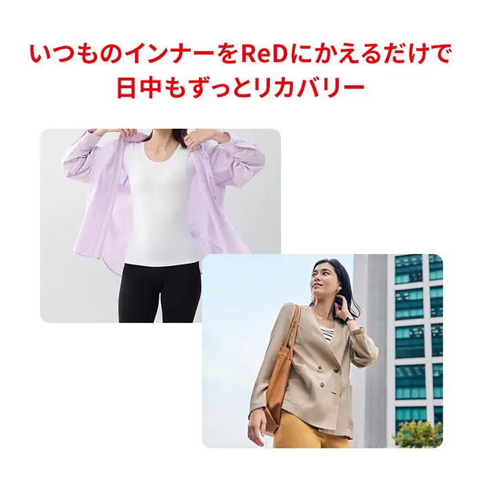 【女性用 LLサイズ ホワイト】ReDリカバリーウェア Uネックインナー半袖 疲労回復 血行促進 一般医療機器 バイタルテック