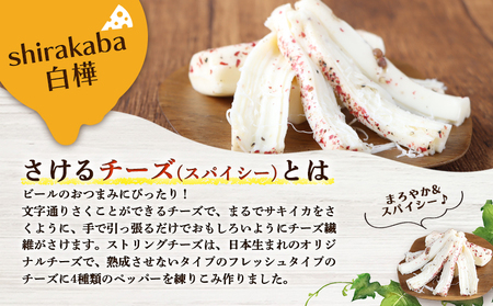 【ニセコチーズ工房】さけるチーズ 二世古 白樺【shirakaba】スペシャルスパイシー 100g×6個　【43007】
