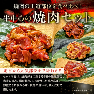 焼肉セット6種（味噌）【195014 】味付け 味噌 簡単 1.2kg BBQ バーベキュー 牛モモ 牛カルビ 牛ウデ 牛肩ロース 牛さがり 鶏もも 小分け 冷凍保存