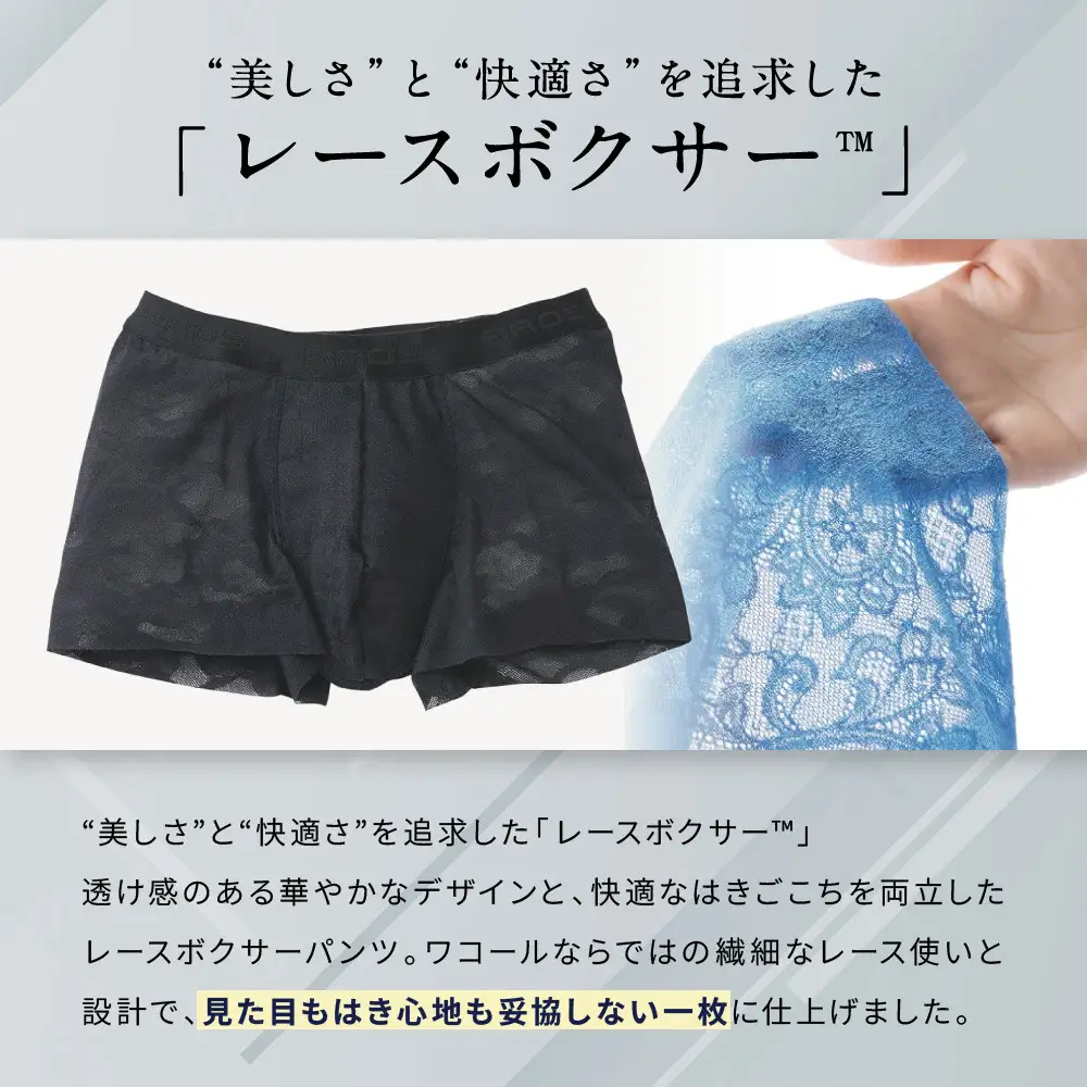 ブロス バイ ワコールメン レースボクサー《Lサイズ/カラー:BL》｜京都 Wacoal 下着 人気ブランド 下着