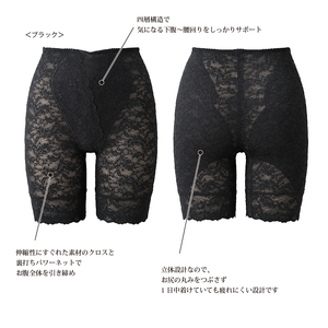 美・REINE オリジナル総レース ロングガードル（ブラック/L）