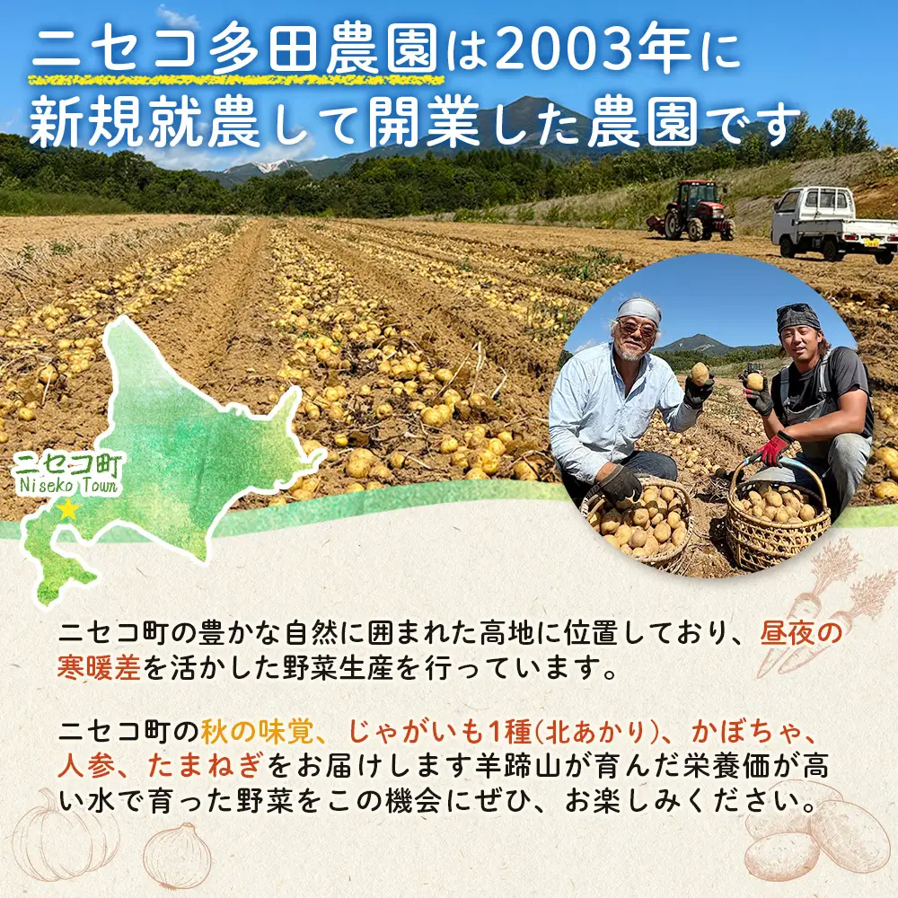 【数量限定先行受付！】多田農園の秋の野菜4種8kg以上詰め合わせ（北あかり）【5100901】