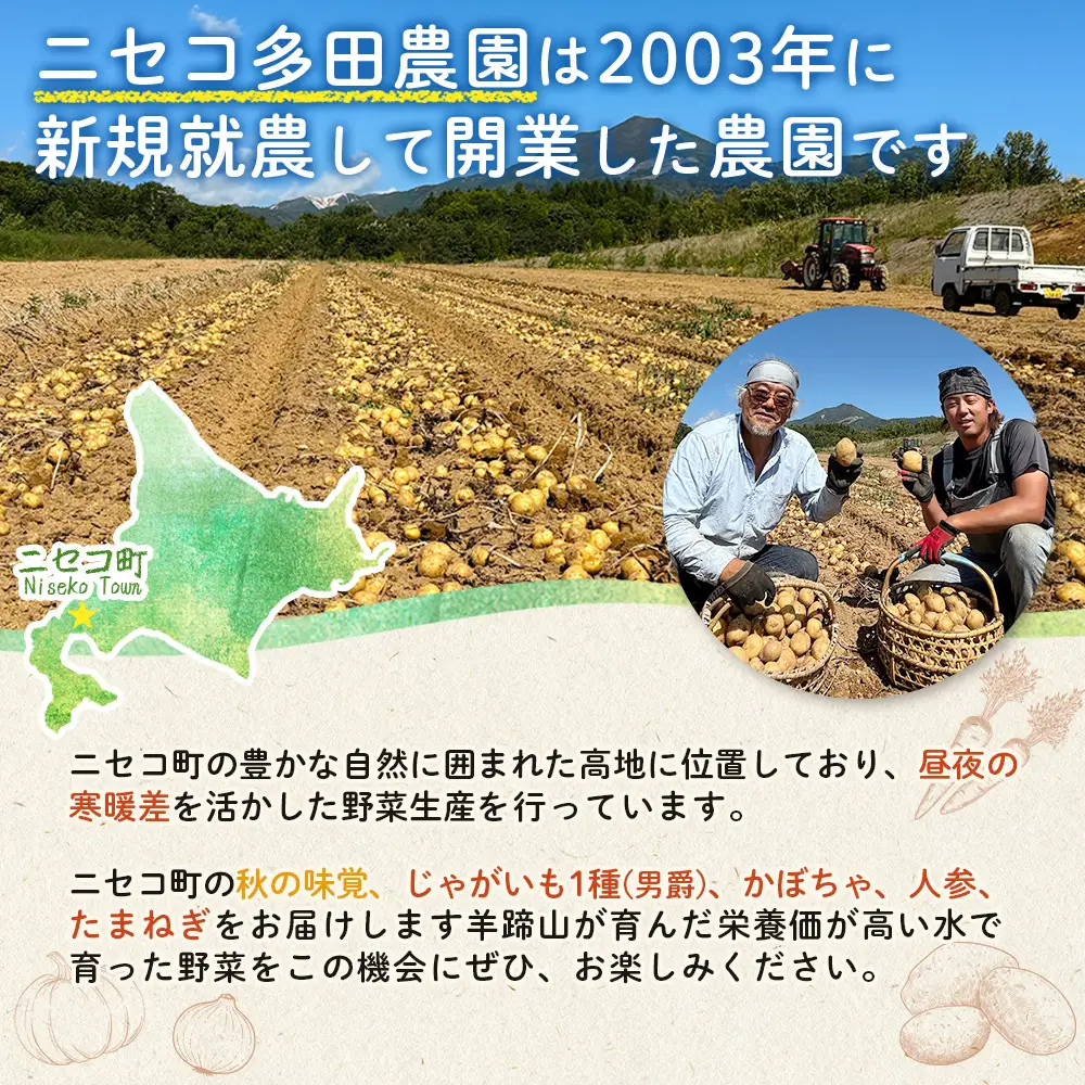 【数量限定先行受付！】多田農園の秋の野菜4種8kg以上詰め合わせ（男爵）【5101001】