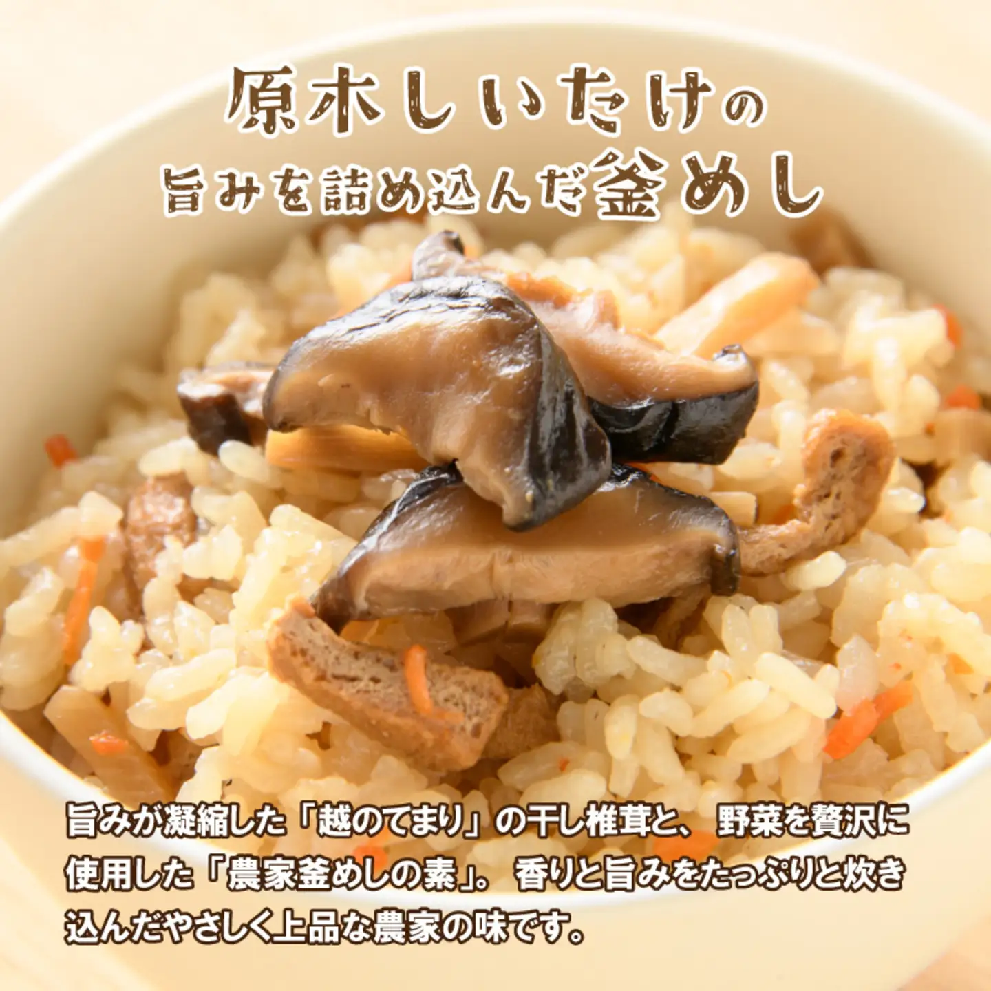 農家釜めしの素 越のてまり原木椎茸と野菜 186ｇ(1袋）×5袋