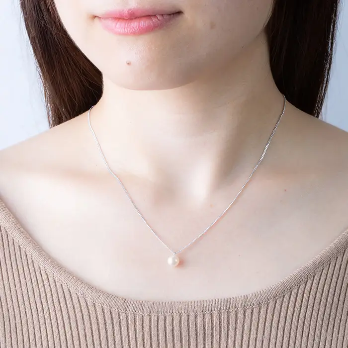 アコヤ真珠 ネックレスE (6.5mm珠・チェーン40cm) 真珠 パール ネックレス アクセサリー フォーマル パーティー  ギフト プレゼント   【opbn002】【オーハタパール】
