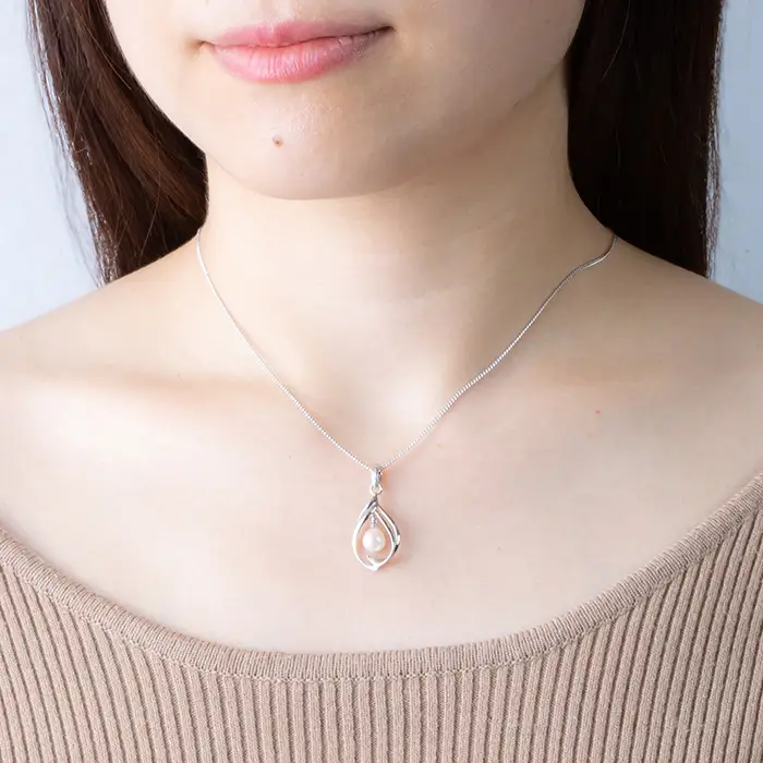 アコヤ真珠 ネックレスB (6mm珠・チェーン40cm) 真珠 パール ネックレス アクセサリー フォーマル パーティー ギフト プレゼント 【opbn005】【オーハタパール】