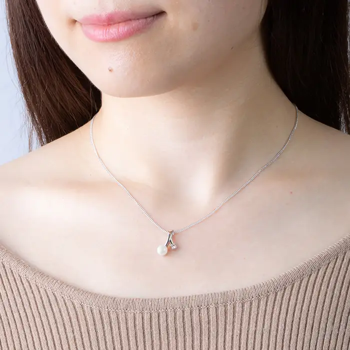 アコヤ真珠 ネックレスA (5.5mm珠・チェーン40cm) 真珠 パール ネックレス アクセサリー フォーマル パーティー ギフト プレゼント  【opbn012】【オーハタパール】