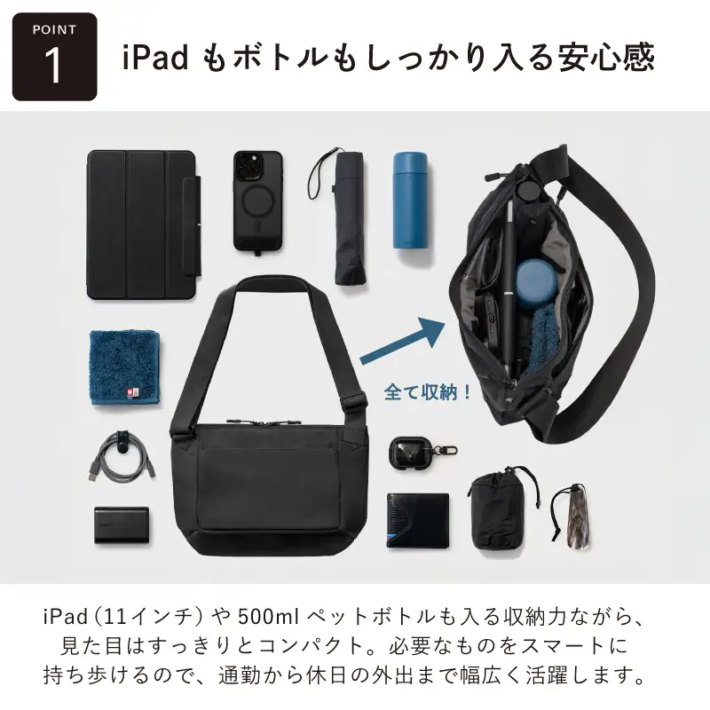 ちょうどいいスリングバッグ ブラック