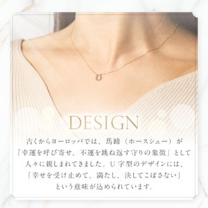 ネックレス K18イエローゴールド　馬蹄ダイヤモンドペンダント　MJ-1132 ジュエリー