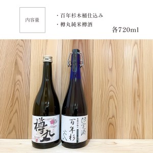 「百年杉木桶仕込み」「樽丸純米樽酒」720ml2本セット《美吉野醸造株式会社》