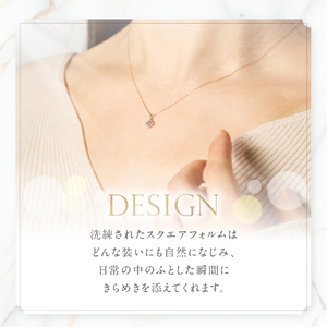 ネックレス K18ピンクゴールド　ダイヤモンドペンダント（スクエア）　MJ-1148 ジュエリー