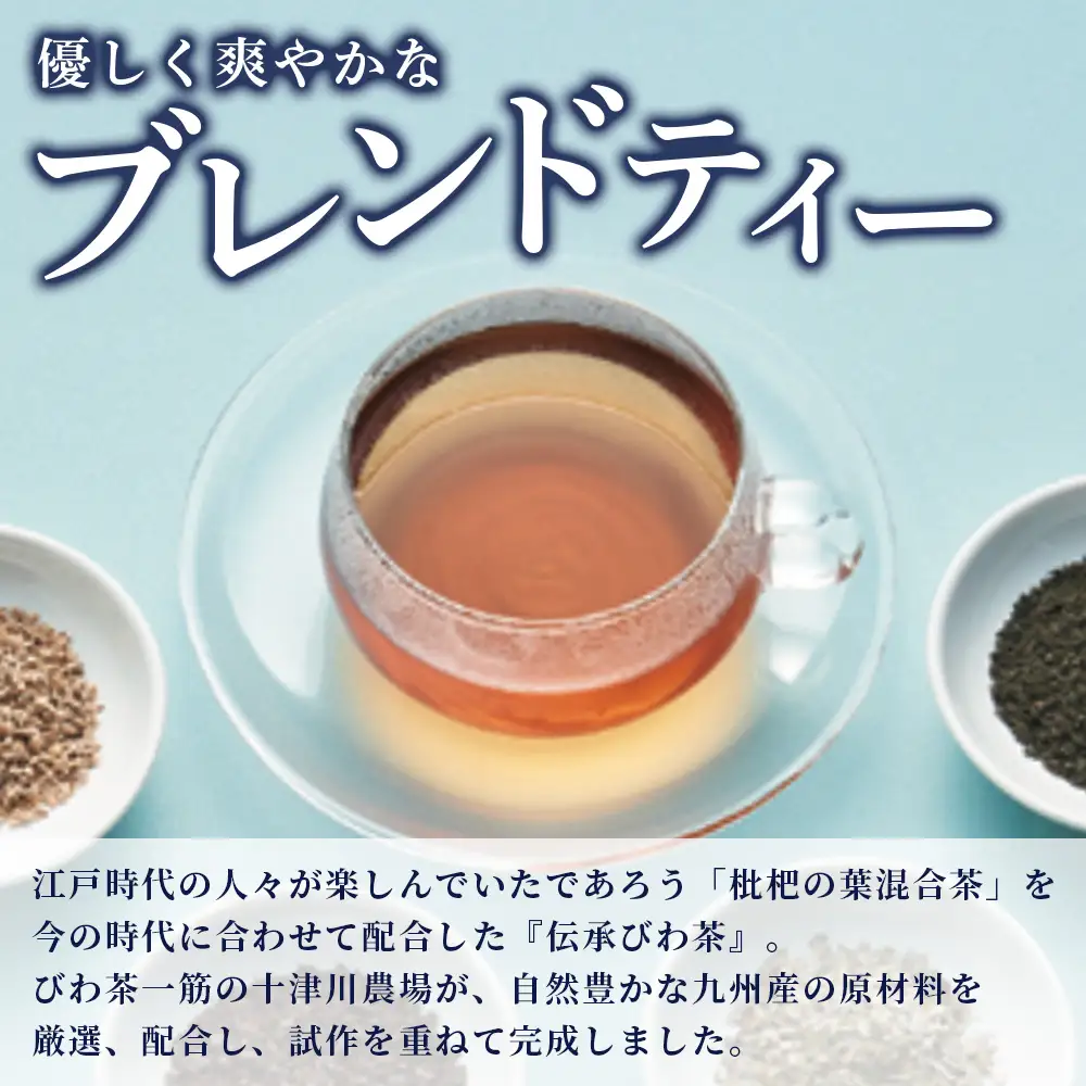伝承びわ茶 ブレンドティー  (2.6g×5包入)×2パック　計10包入 TO-16-NP | 国産 びわ茶 甘茶 シナモン ガジュツ ハーブティー ティーバック 焙煎 紅茶 香ばしい スパイシー おいしい びわの葉 産地直送 ネコポス 鹿児島県 南大隅町 十津川農場　