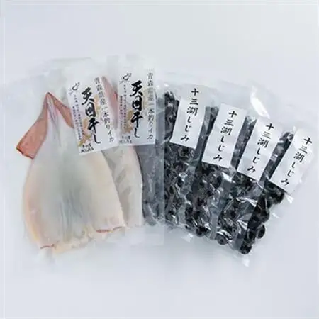 鰺ヶ沢の生干しイカ(210g～269g×2枚)と、十三湖産しじみ(250g×4袋)セット【配送不可地域：離島】【1650441】