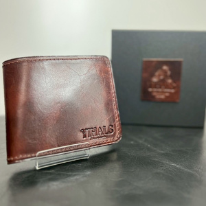 YIHALS ハンドメイド 牛革 2つ折り財布 ネイビーブルー《靴屋が手掛ける革製品》 [0665]