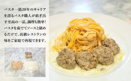 パスタ 高級レストラン御用達の生パスタとソースのセット「自家製ホワイトソースとポルペッティ　2食セット」　～本格パスタ専門製麺所「プリマパスタ」の極上の歯ごたえ～ 【WH-PLP1101-2】